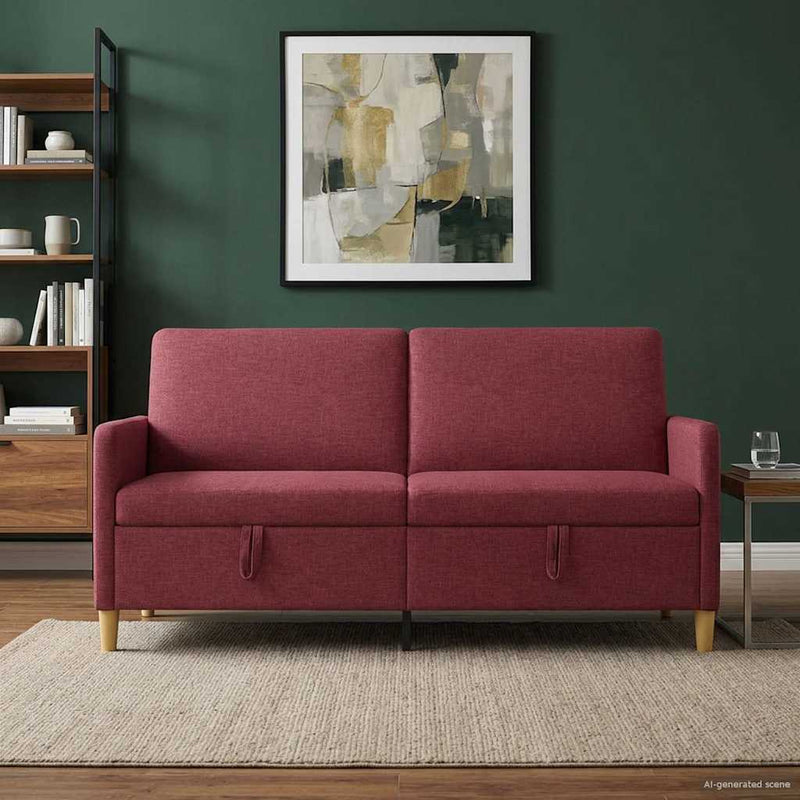 Sofa cu Spațiu de Depozitare Roșu Vin 172 x 78 x 87 cm