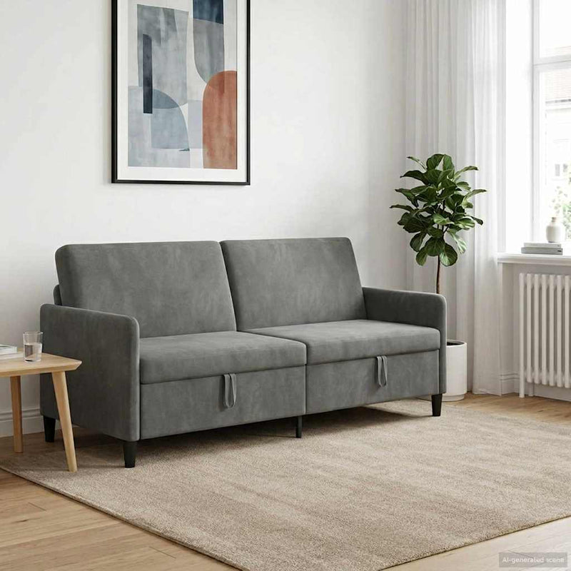 Sofa cu Spațiu de Depozitare Gri închis 192 x 78 x 87 cm