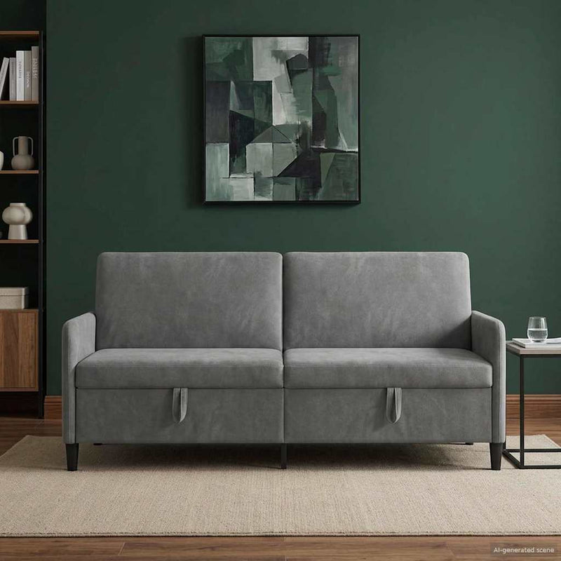 Sofa cu Spațiu de Depozitare Gri închis 192 x 78 x 87 cm