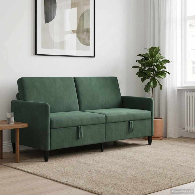 Sofa cu Spațiu de Depozitare Verde Mării 192 x 78 x 87 cm