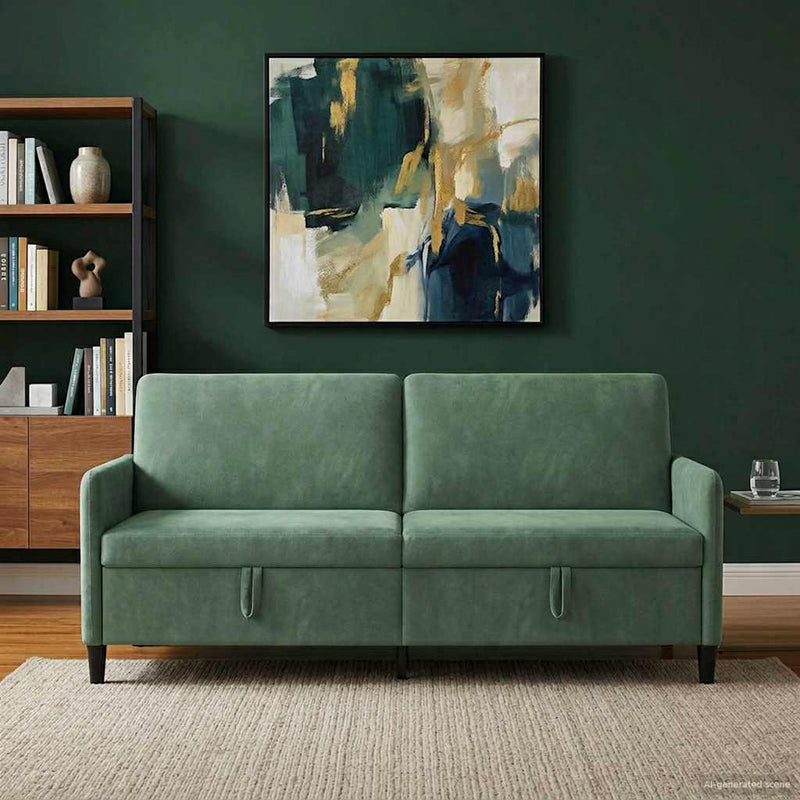 Sofa cu Spațiu de Depozitare Verde Mării 192 x 78 x 87 cm