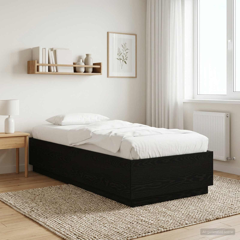 Cadru de pat Stejar Negru 80 x 200 cm Lemn prelucrat