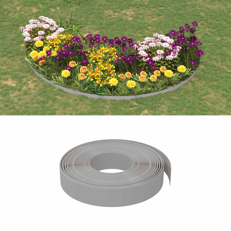 Borduri de grădină 25 m 10 cm PE Gri