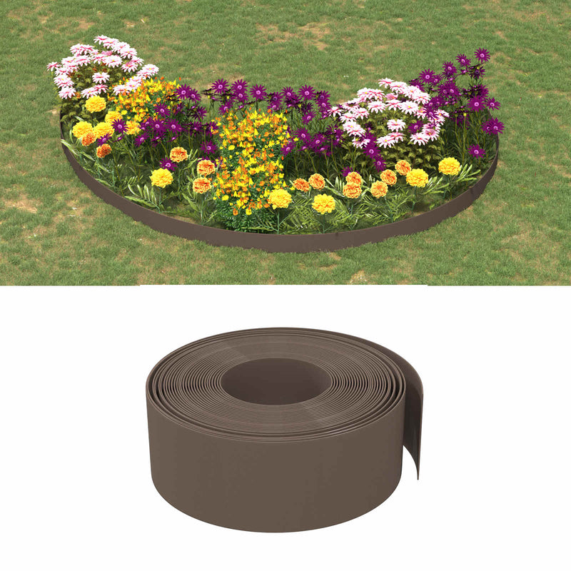 Borduri de grădină 25 m 20 cm PE Maro