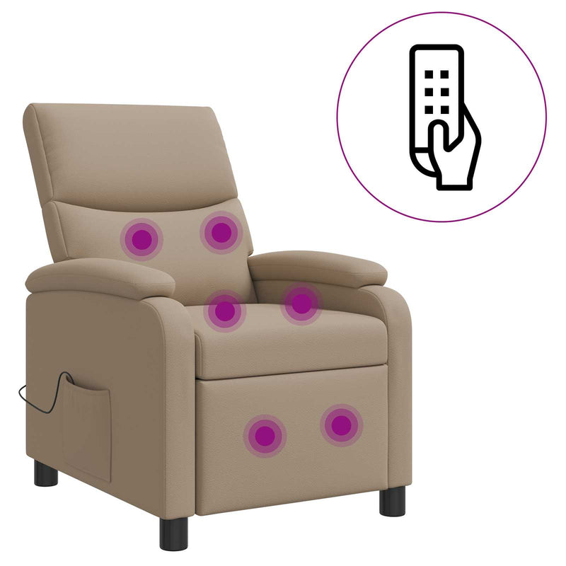 Reclinabil cu masaj Cappuccino Piele artificială