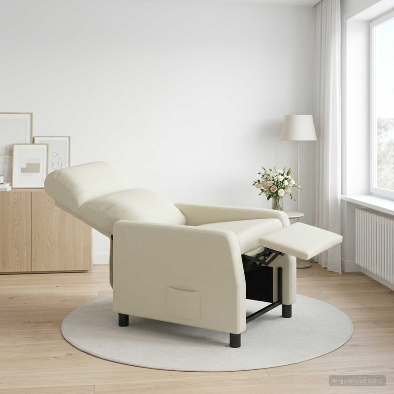 Fotoliu reclinabil Crem Piele artificială