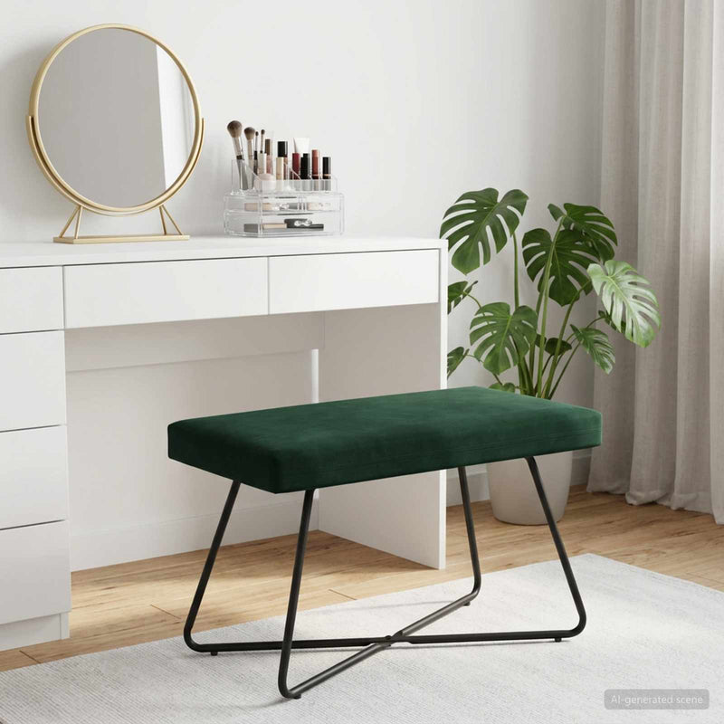 bancă Verde închis 80 x 40 x 45 cm Catifea