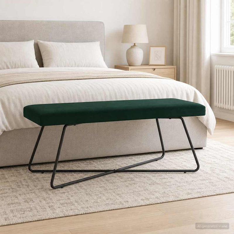 bancă Verde închis 110 x 40 x 45 cm Catifea
