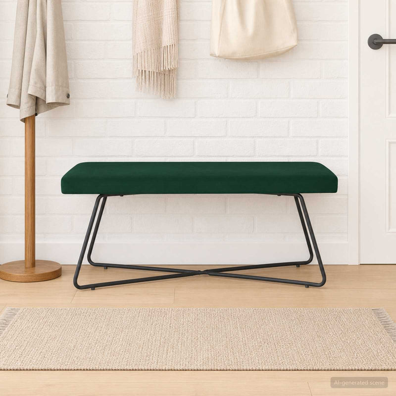 bancă Verde închis 110 x 40 x 45 cm Catifea