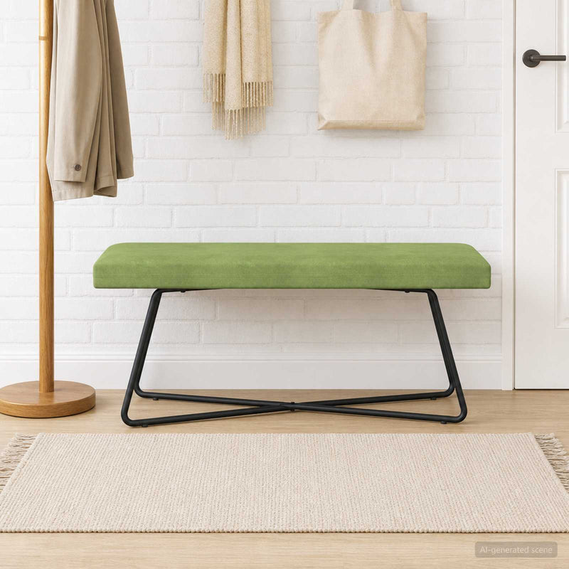 bancă Verde deschis 110 x 40 x 45 cm Catifea