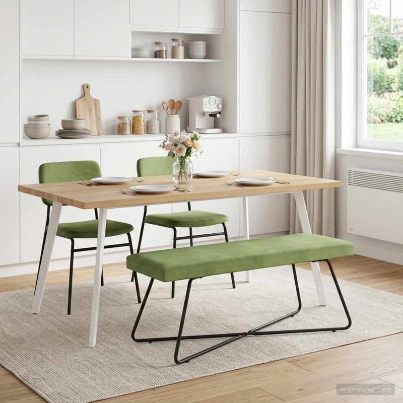 bancă Verde deschis 110 x 40 x 45 cm Catifea