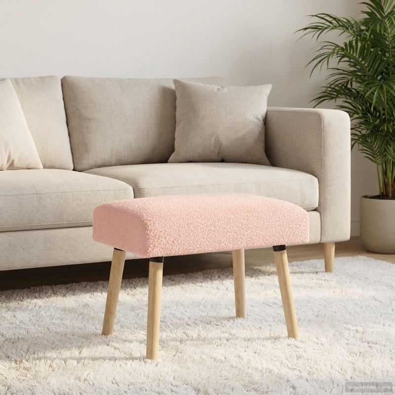 bancă Simplu Roz 60 x 40 x 45 cm Bouclé