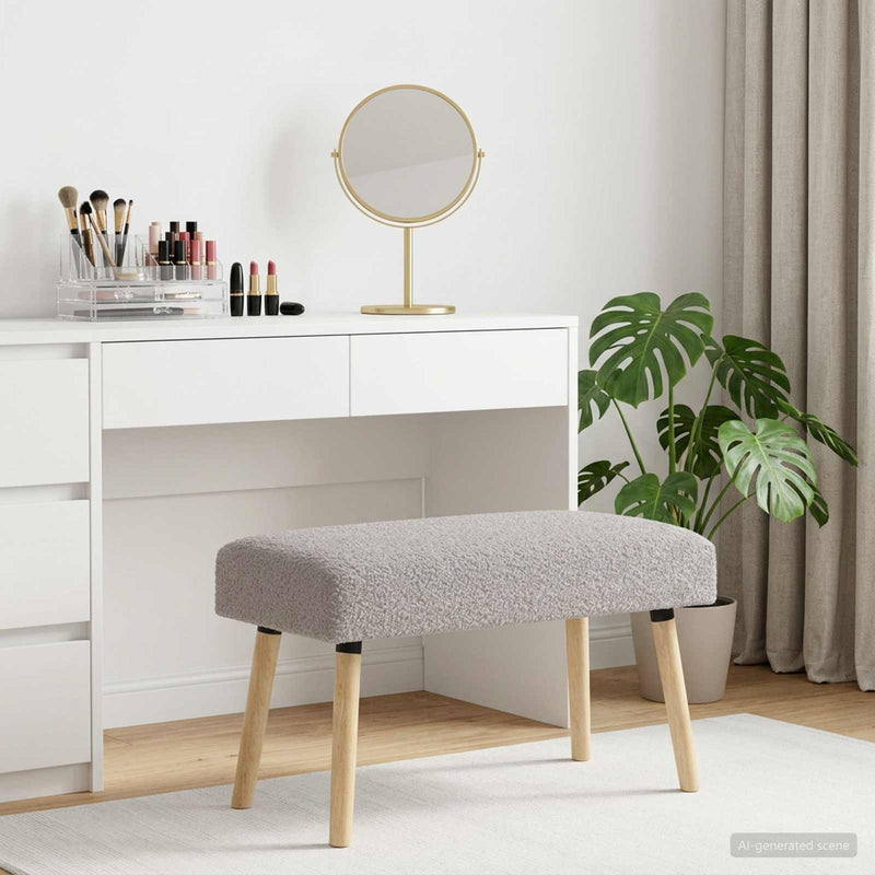 bancă Simplu Gri deschis 80 x 40 x 46 cm Bouclé