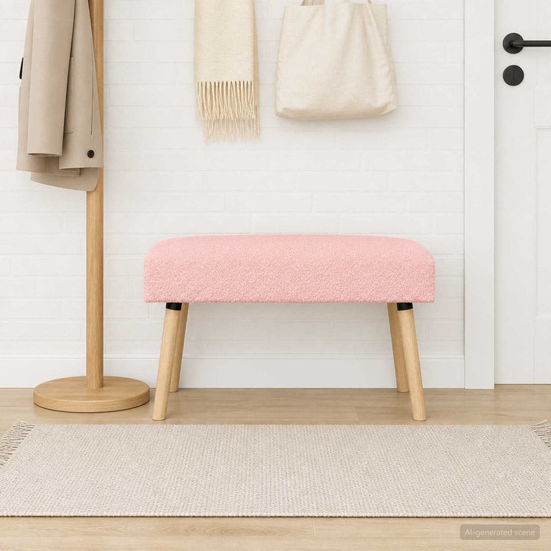 bancă Simplu Roz 80 x 40 x 46 cm Bouclé
