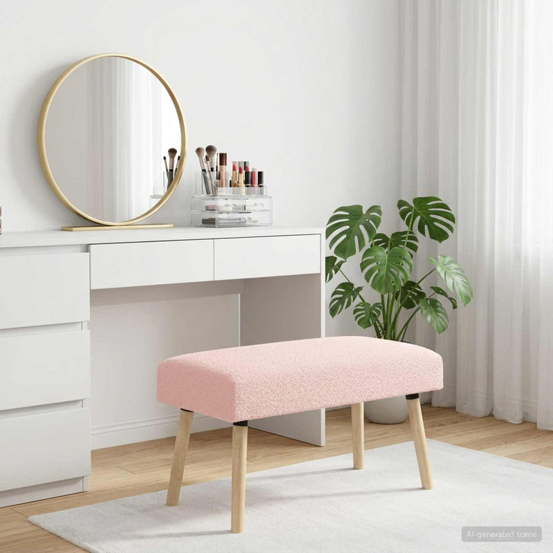 bancă Simplu Roz 80 x 40 x 46 cm Bouclé