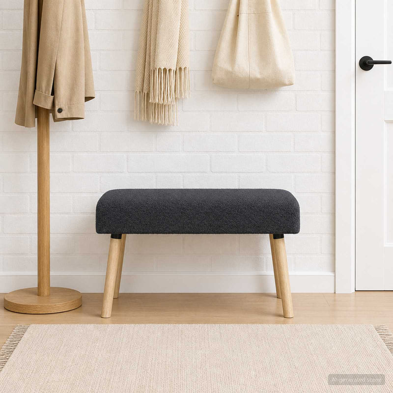 bancă Simplu Gri închis 80 x 40 x 46 cm Bouclé