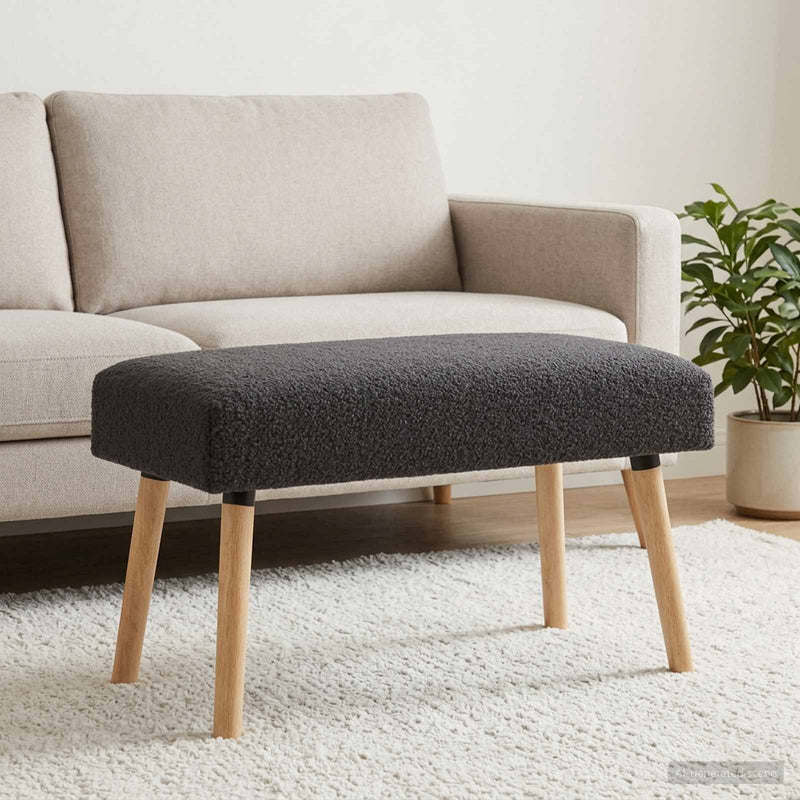 bancă Simplu Gri închis 80 x 40 x 46 cm Bouclé