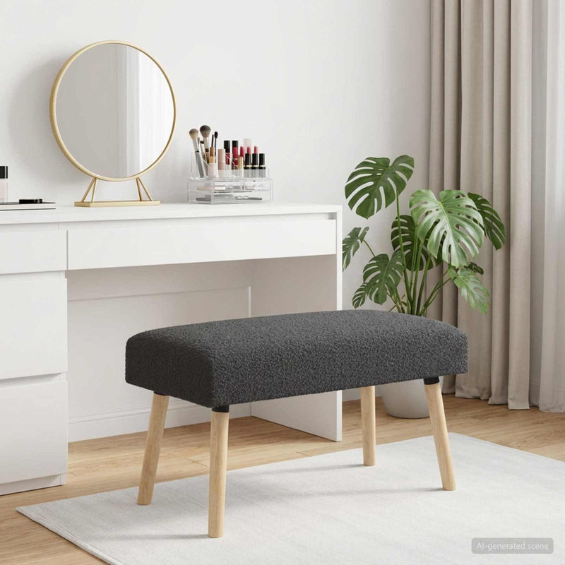 bancă Simplu Gri închis 80 x 40 x 46 cm Bouclé