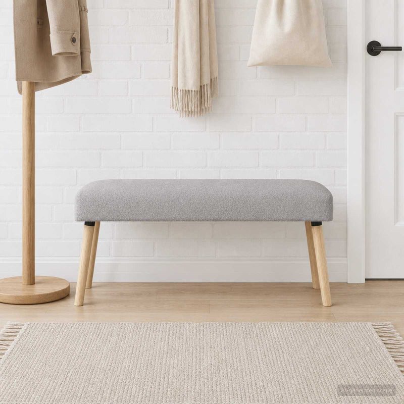 bancă Simplu Gri deschis 110 x 40 x 46 cm Bouclé