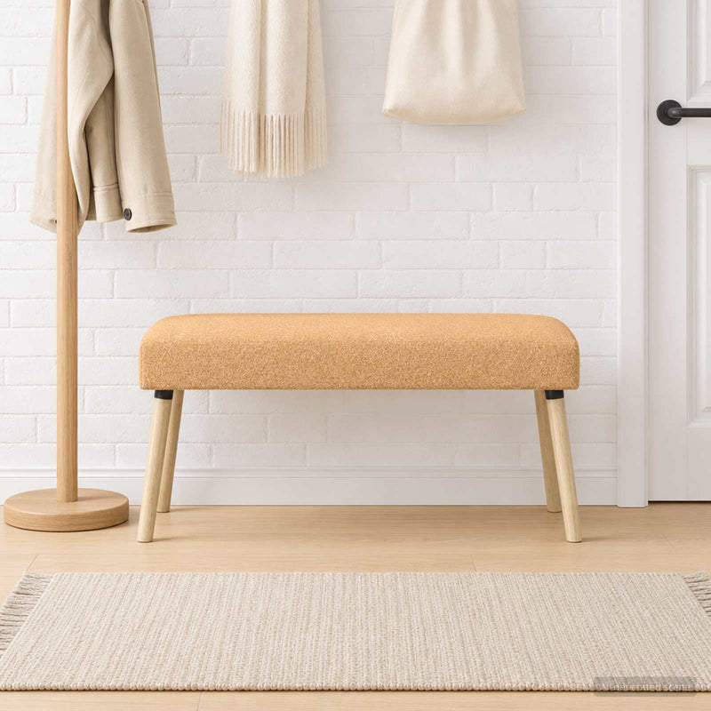 bancă Simplu Bej 110 x 40 x 46 cm Bouclé