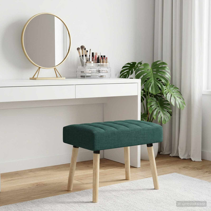 Bancă cu tapițare canelată Verde închis 60 x 40 x 45 cm