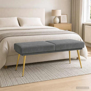 Bancă cu două straturi Gri închis 120 x 45 x 46 cm Catifea