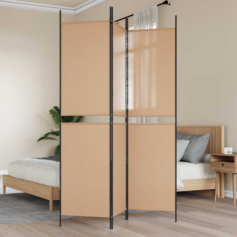 Paravan de camere cu 3 panouri Bej 150 x 200 cm Țesătură