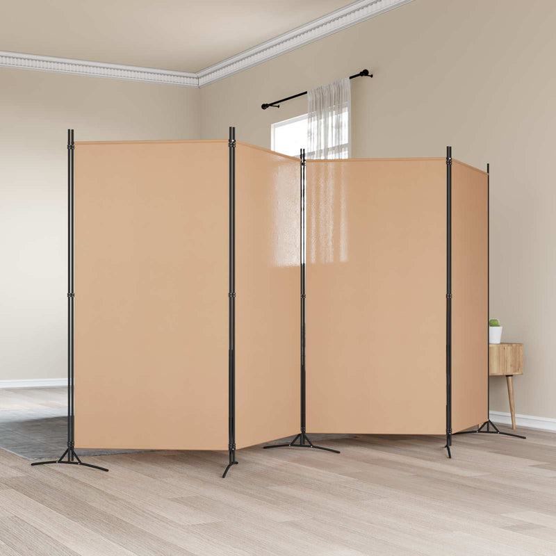 Separator de Cameră cu 4 Panouri Bej 346 x 180 cm Țesătură