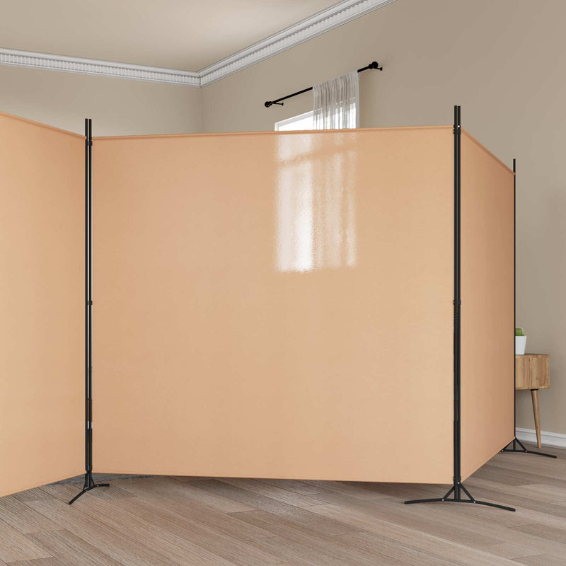 Separator de Cameră cu 4 Panouri Bej 525 x 180 cm Țesătură