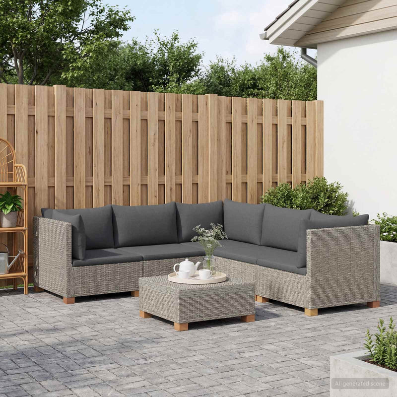 6 buc. Set de lounge din ratan cu perne GENDT Ratan Natural