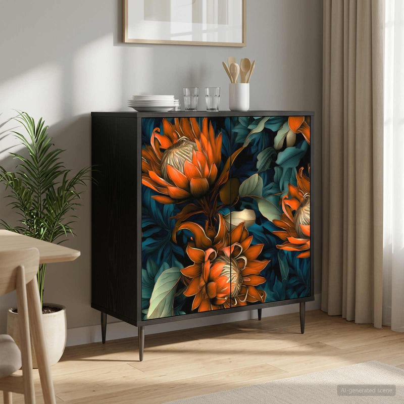 Bufet LOCHEM Stejar Negru 69 x 33 x 76 cm Lemn prelucrat