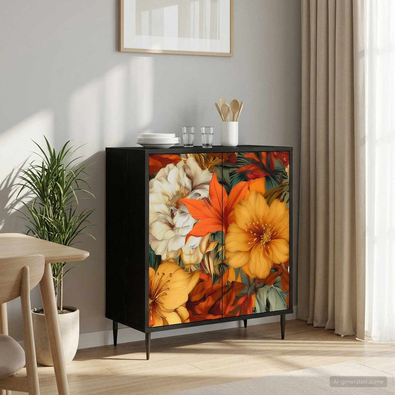 Bufet GENNEP Stejar Negru 69 x 33 x 76 cm Lemn prelucrat