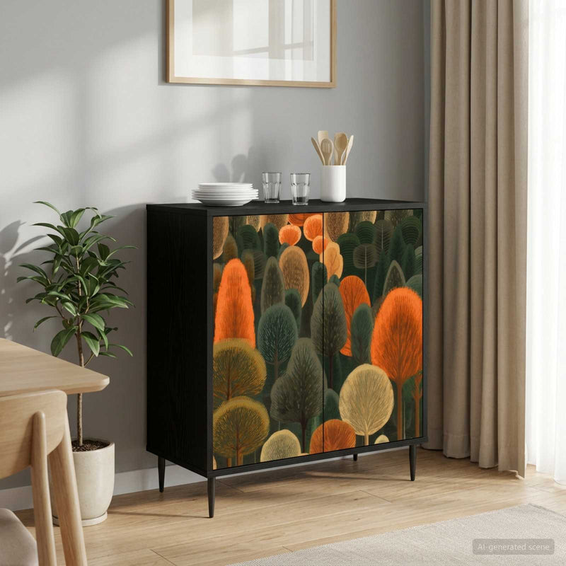Bufet ZAANDAM Stejar Negru 69 x 33 x 76 cm Lemn prelucrat
