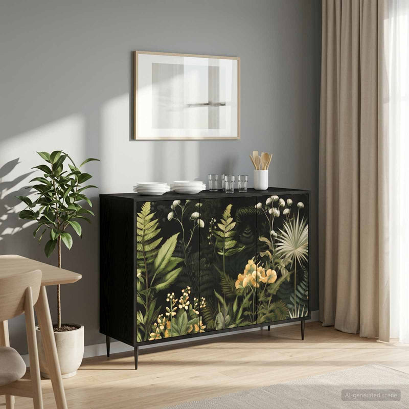 Bufet RHENEN Stejar Negru 102 x 33 x 76 cm Lemn prelucrat
