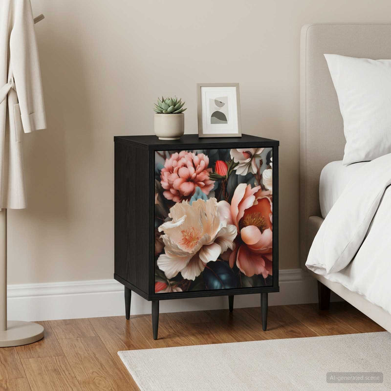 Dulap de noapte BORNE Stejar Negru 36 x 33 x 51 cm