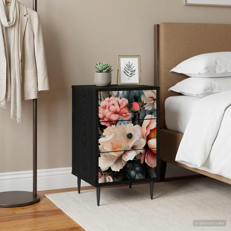 Dulap de noapte BORNE Stejar Negru 36 x 33 x 61 cm