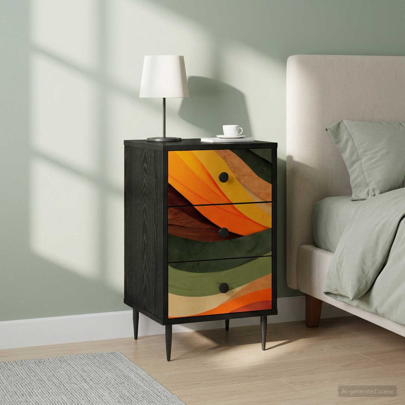 Dulap de noapte BONN 2 buc. Stejar Negru 36 x 33 x 61 cm