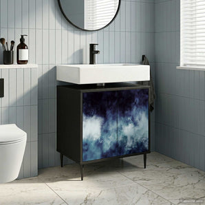 Dulap de Baie RAALTE Stejar Negru 60 x 40 x 61 cm