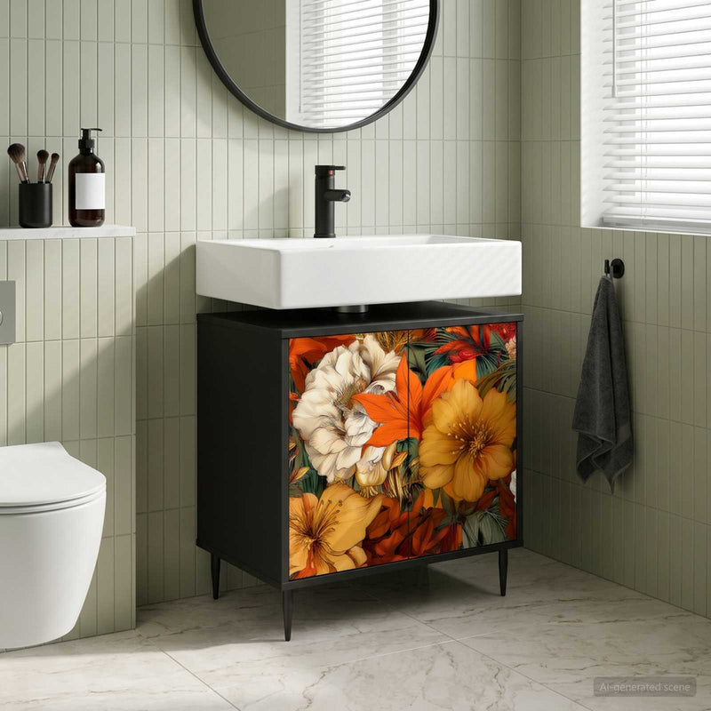Dulap de Baie GENNEP Stejar Negru 60 x 40 x 61 cm