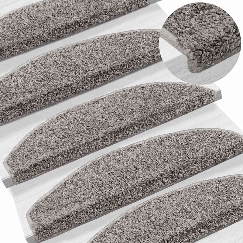 Mochete autocolante pentru scară 15 buc. 80 x 24,5 x 3,5 cm Gri