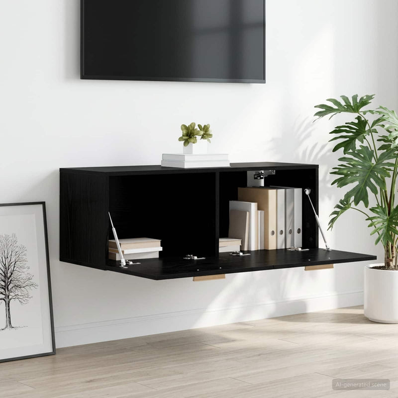 Dulap de perete Stejar negru 100 x 36,5 x 35 cm Lemn prelucrat