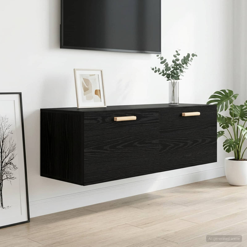 Dulap de perete Stejar negru 100 x 36,5 x 35 cm Lemn prelucrat