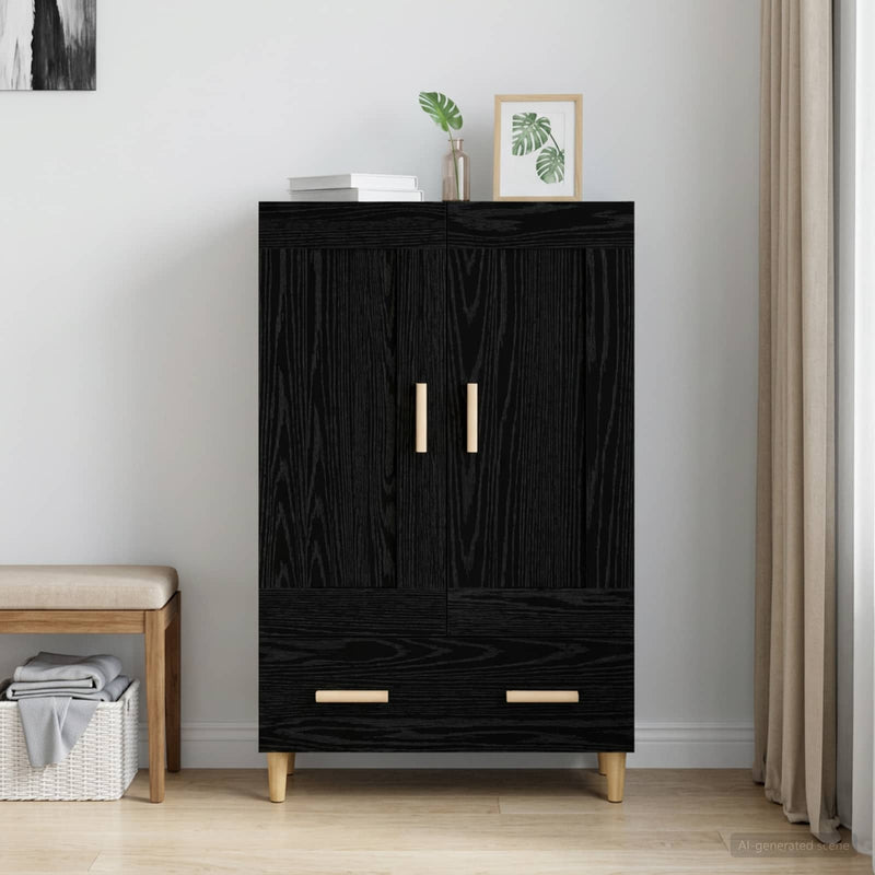 Bufet Stejar Negru 70 x 31 x 115 cm Lemn prelucrat