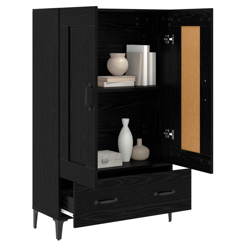 Bufet Stejar Negru 70 x 31 x 115 cm Lemn prelucrat