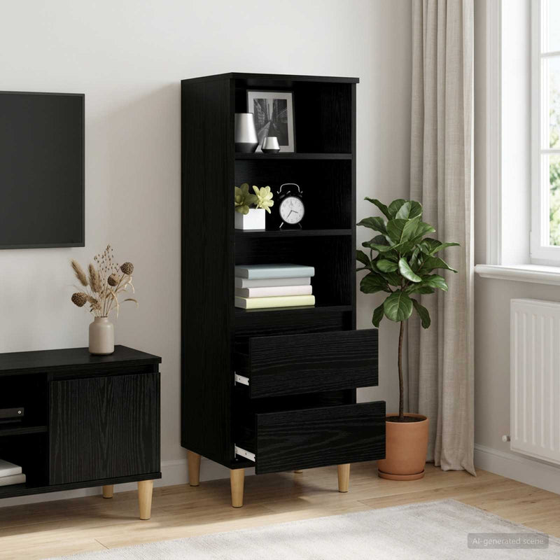 Bufet Stejar Negru 40 x 36 x 110 cm Lemn prelucrat