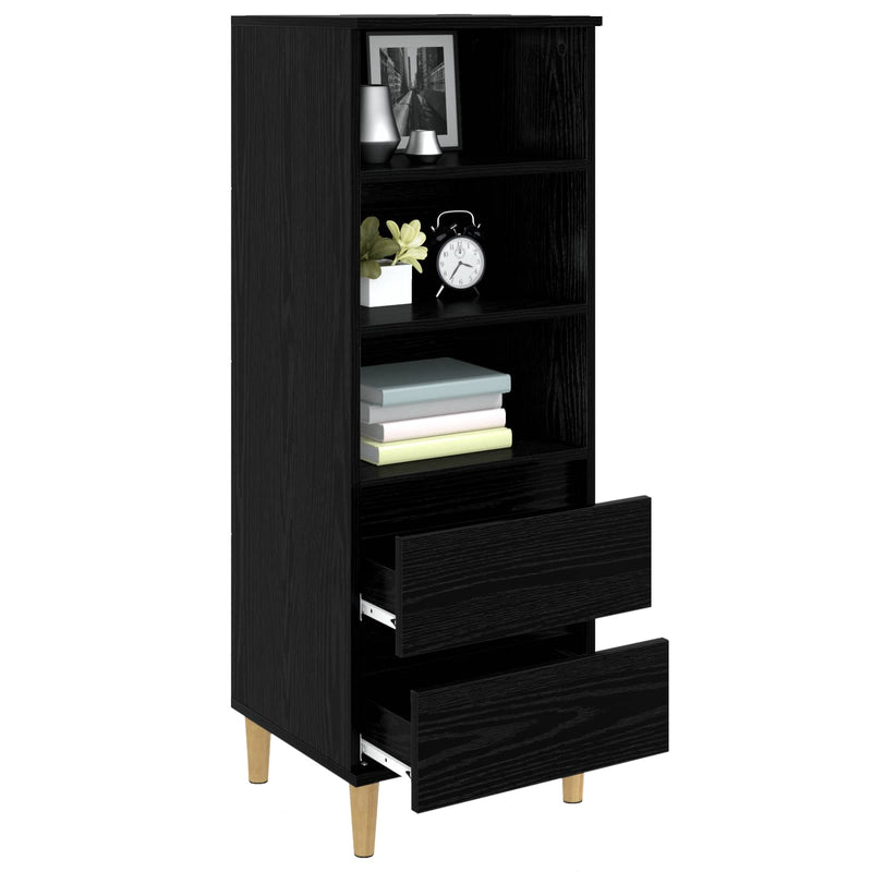 Bufet Stejar Negru 40 x 36 x 110 cm Lemn prelucrat