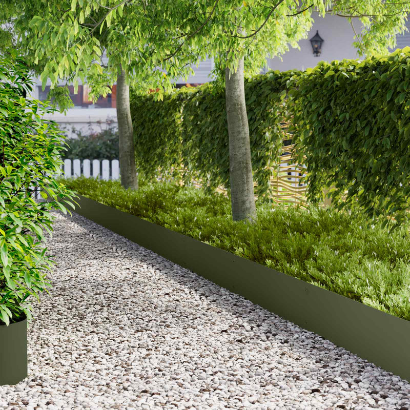 Margine pentru gazon 20 buc. 103 x 30 cm Oțel Verde măsliniu