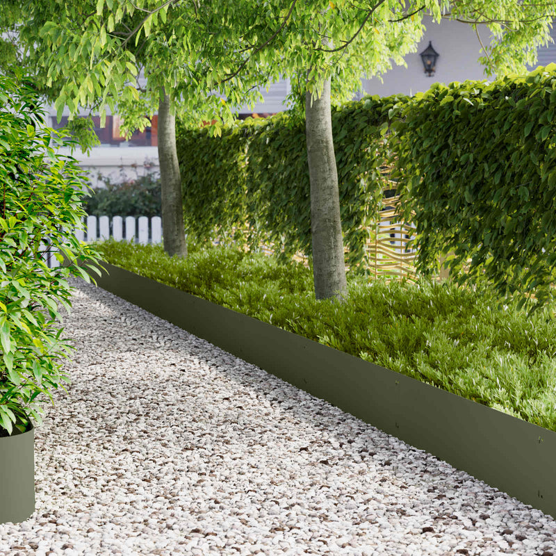 Margine pentru gazon 20 buc. 103 x 30 cm Oțel Verde măsliniu