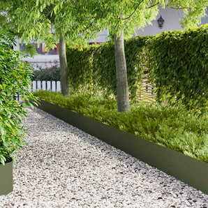 Margine pentru gazon 10 buc. 100 x 30 cm Oțel Verde măsliniu