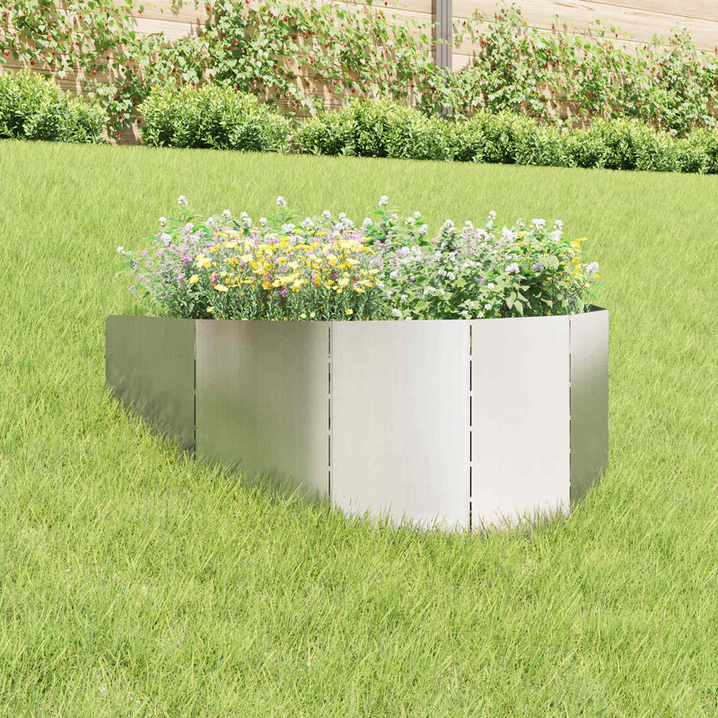 Margine pentru gazon 100 x 45 cm Oțel Argintiu